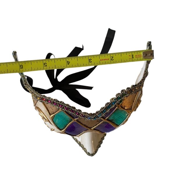 Hand-Painted Venetian Masquerade Mask Colorful Halloween Rainbow Carnival Italy - Picture 6 of 7